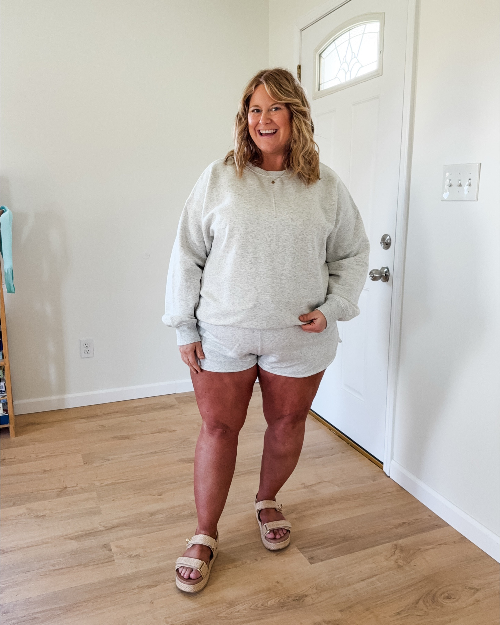 Walmart matching sets!

Grey - XXL in both- could do an XL if not pregnant 
Pink skort set - XXL in both
White scallop set - XXL in both 
Yellow set - XL cardigan and tank and XXL shorts 

#LTKBump #LTKMidsize #LTKmomlife