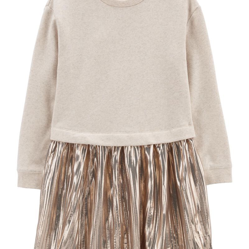 Kid 2-in-1 Fleece & Shimmer Skirt Dress | Carter's