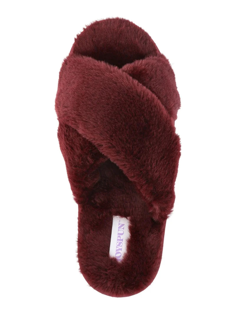 Joyspun Women's Faux Fur X-Band Slippers | Walmart (US)