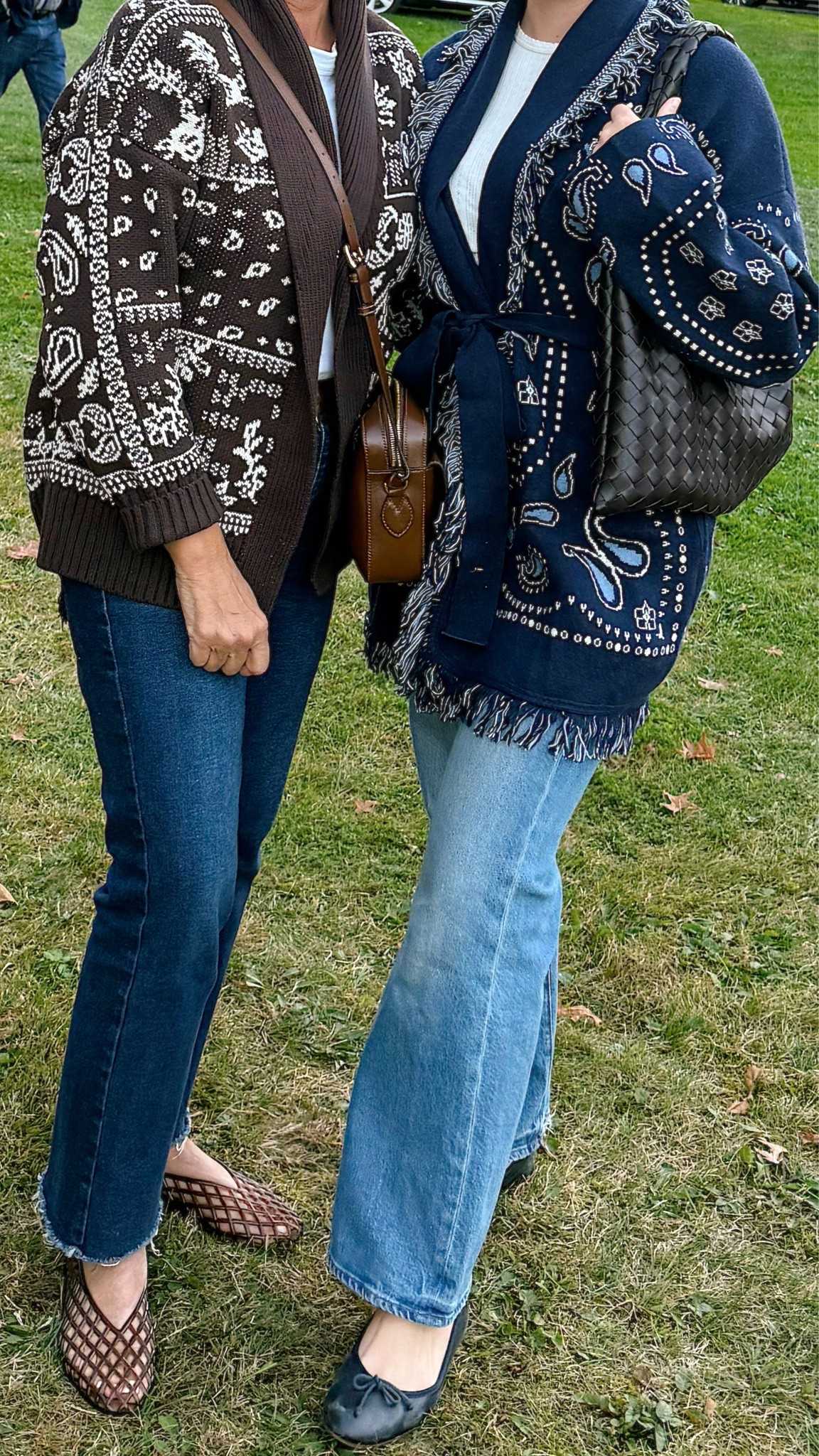 Mom & I both showed up in our bandana cardis last night 🤍