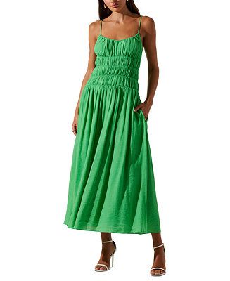 ASTR the Label Women's Andrina Smocked Sleeveless Midi Dress - Macy's | Macy's
