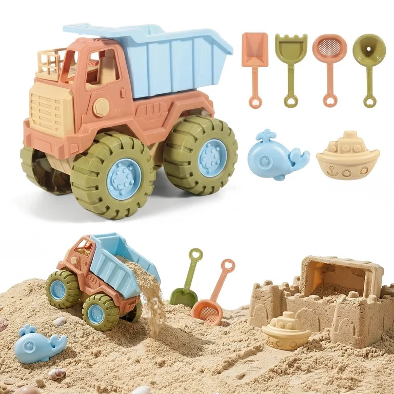 Flynow 7 Pcs Beach Toy Set for Kids 3+ Years Old, Friendly Travel Play Sand Construction Set, San... | Walmart (US)