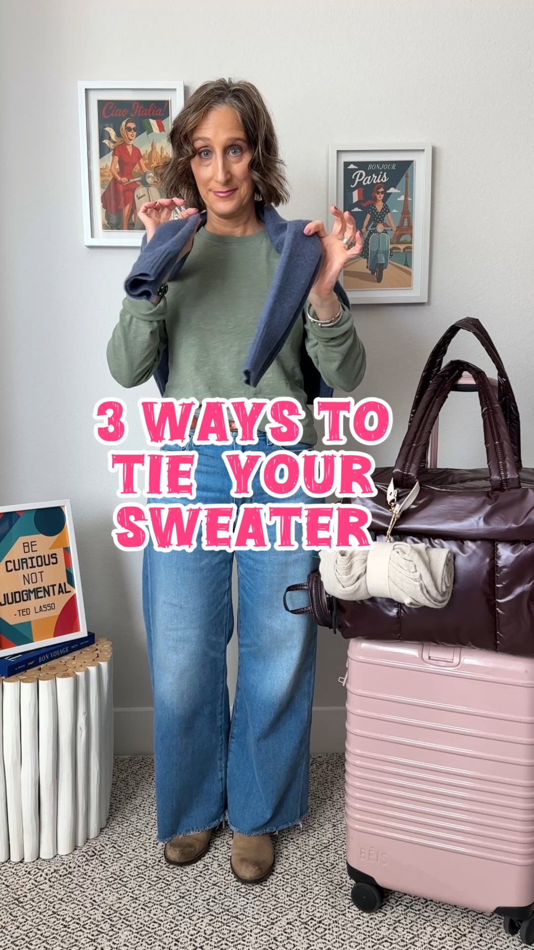 Use your sweater layer as an accessory on travel day. A bracelet also works double duty here too 🤗

#LTKTravel #LTKPetite