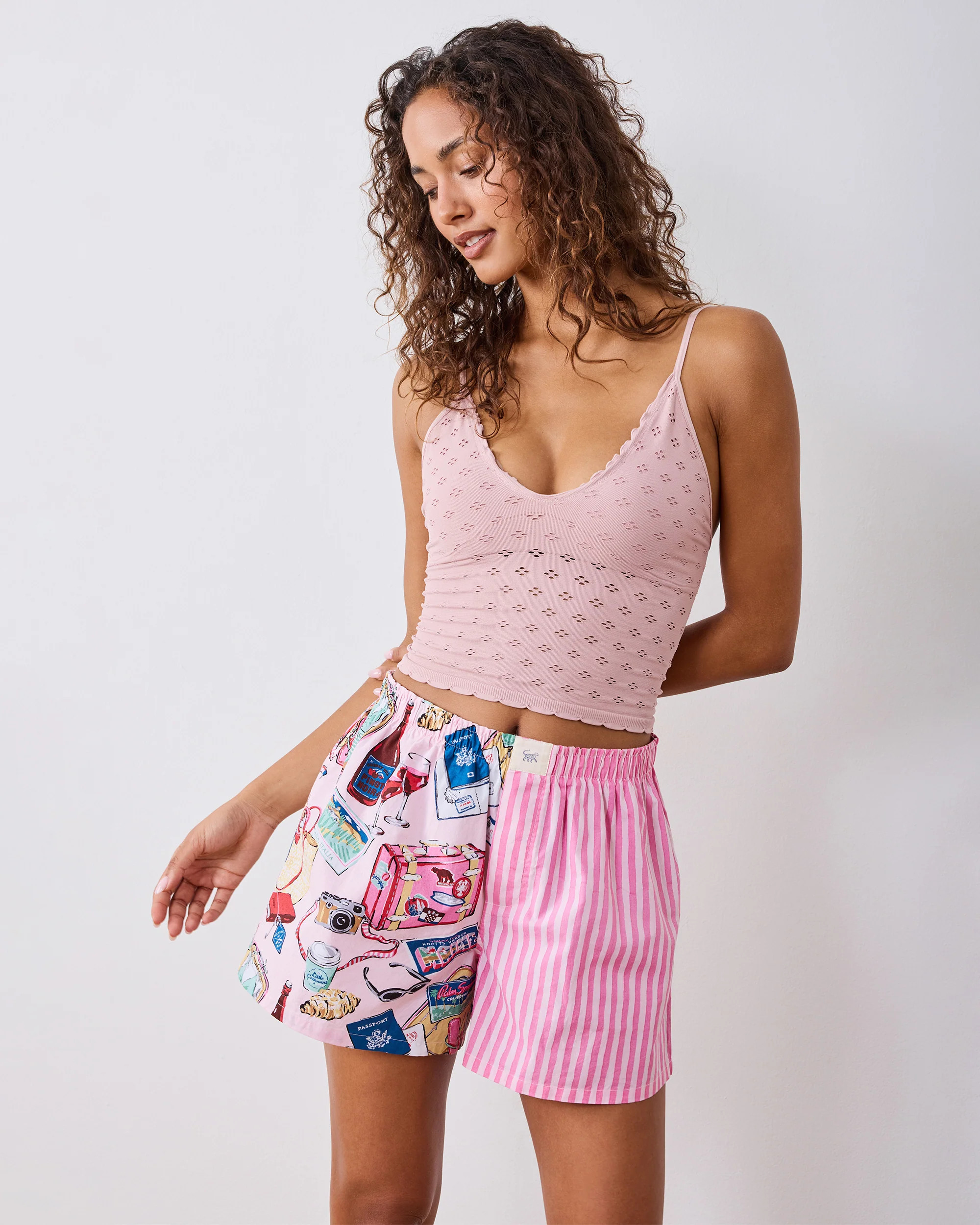Emotional Baggage - Boyfriend Boxer - Happy Place Pink | Printfresh