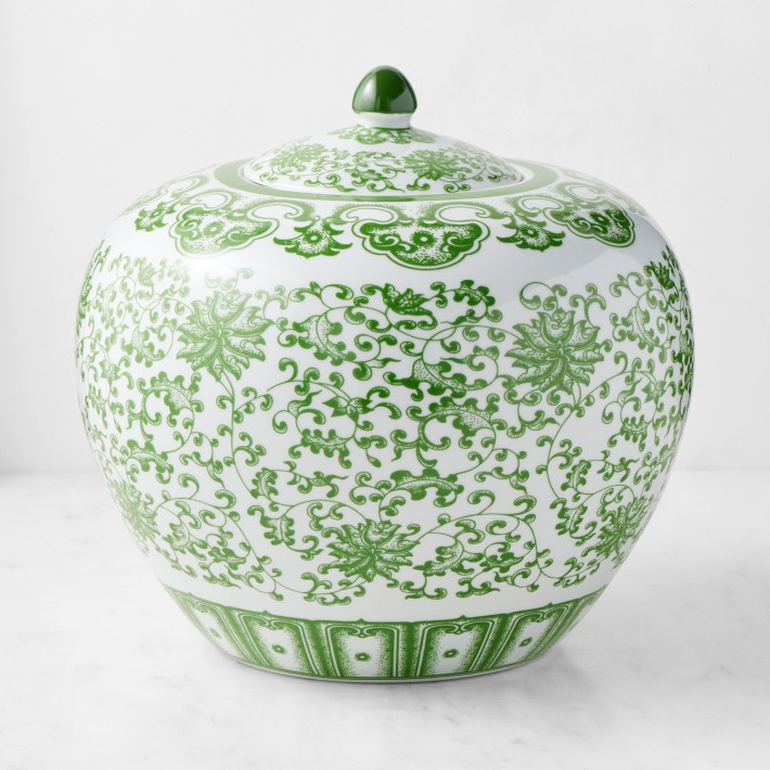 Green Ginger Jar, Floral Vine | Williams-Sonoma