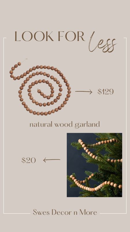 Look for Less…natural wood beaded garland

Level up your neutral Christmas decor with simple beaded garland. 



#LTKunder100 #LTKhome #LTKHoliday