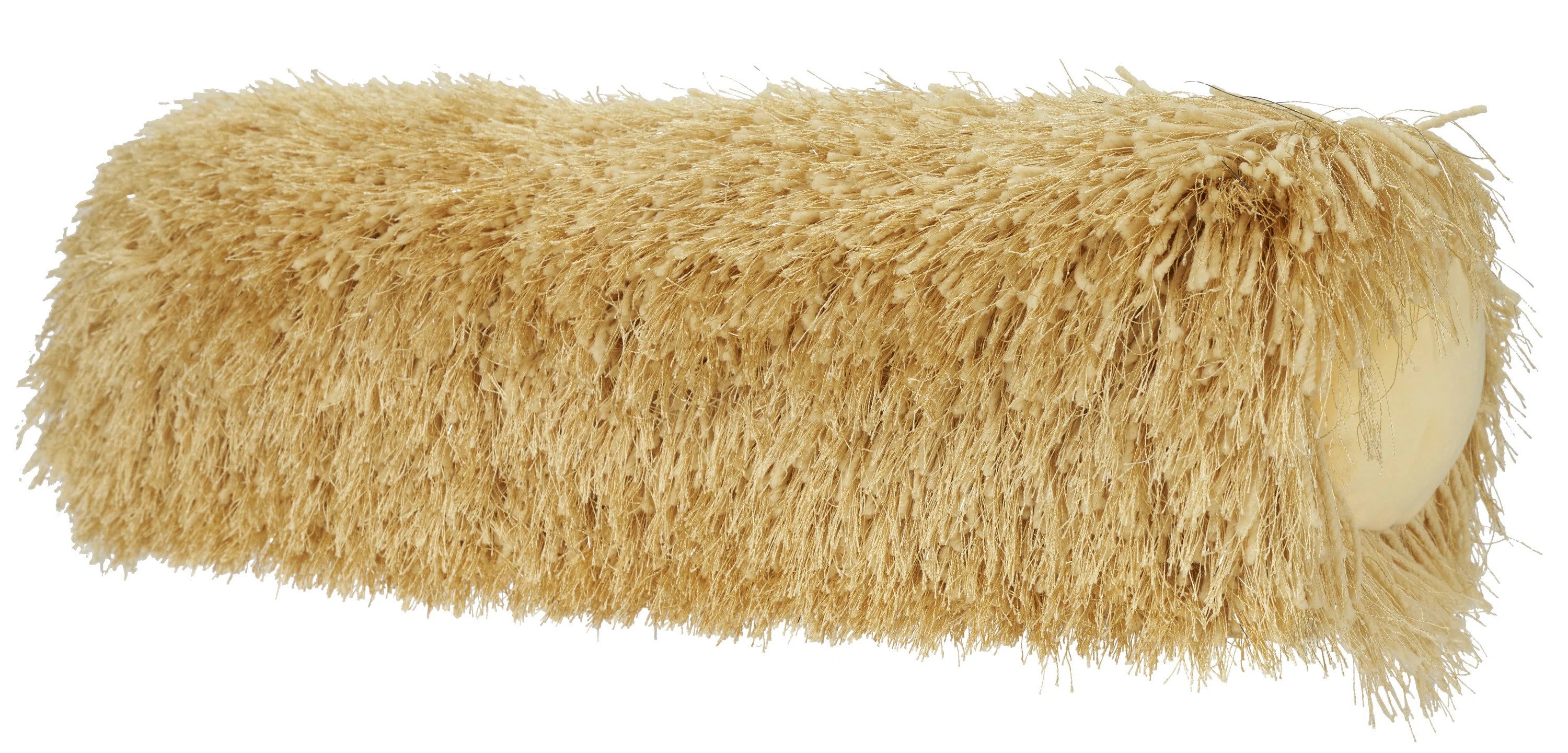 5" X 20" Yellow Bolster Shag Throw Pillow | Wayfair North America