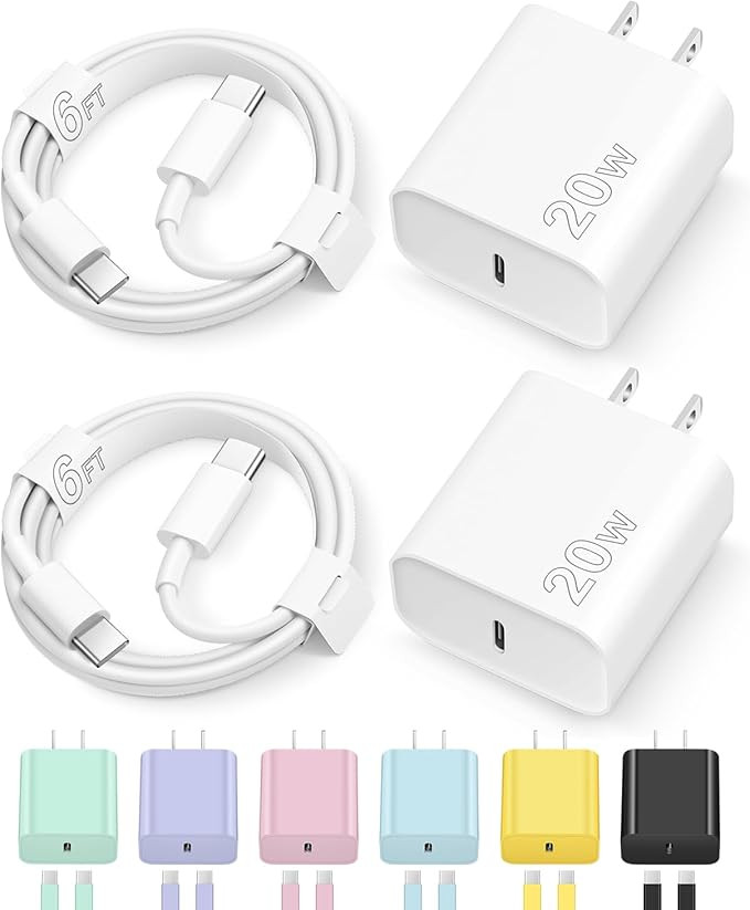 iPhone 16 15 Charger Fast Charging Type C Charger USB C Charger Block iPhone 16 Charger with 2 Pa... | Amazon (US)