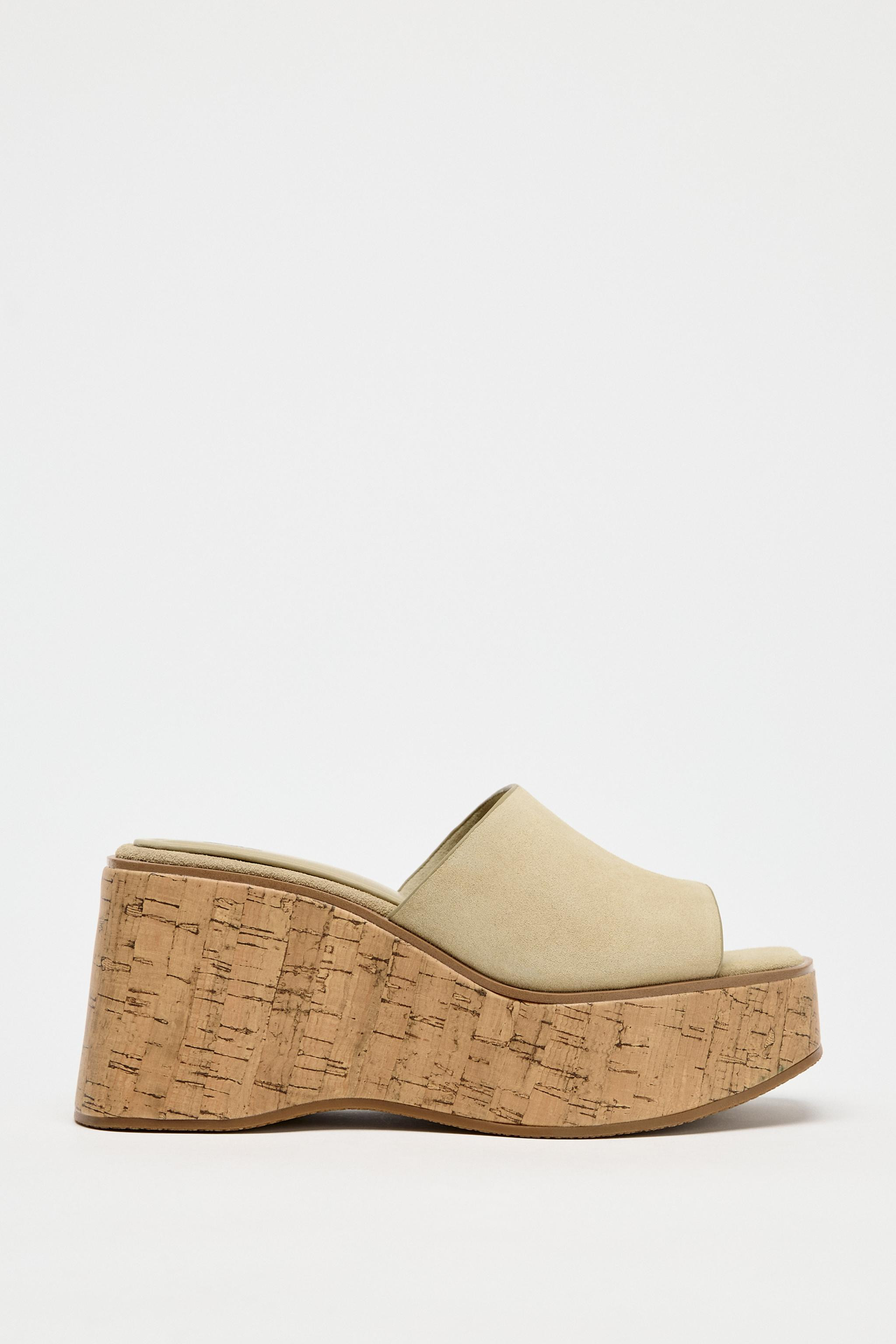 SPLIT SUEDE PLATFORM WEDGES | Zara US