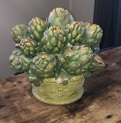 Vintage Mid Century Artichoke In Basket Ceramic Centerpiece - Excellent!  | eBay | eBay US