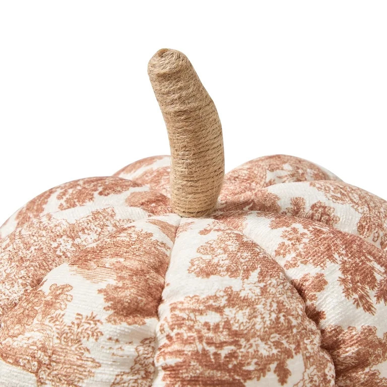 My Texas House Fall Forest Toile Pumpkin Decorative Pillow, Rust and Cream, 6" | Walmart (US)