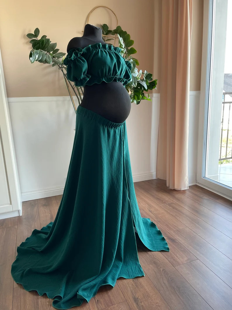 Two piece maternity gown | Maternity dress for Photoshoot | Bohemian maternity dress | photoshoot... | Etsy (US)