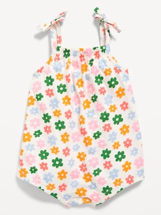 Printed Jersey-Knit Tie-Bow Romper for Baby | Old Navy (US)