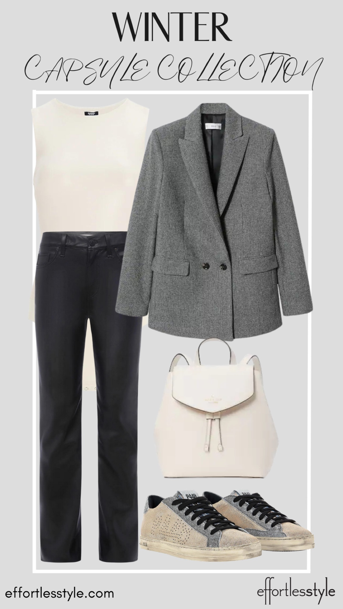 Houndstooth Blazer + Leather Bodysuit + Faux Leather Pants + Sneaker

#LTKshoecrush #LTKSeasonal #LTKstyletip