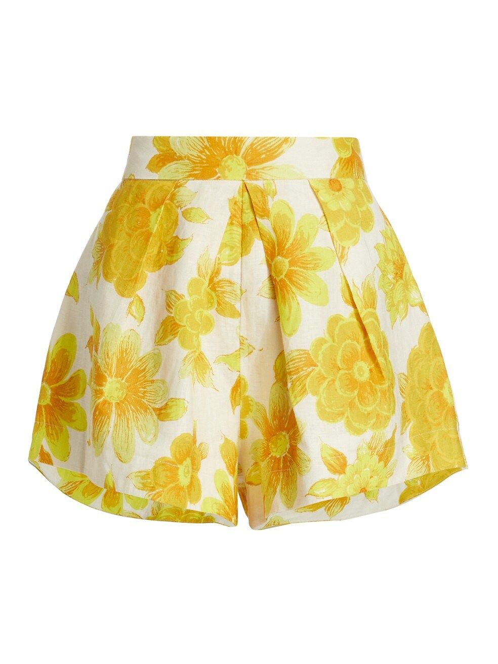 ALÉMAIS Sonny Pleated Floral Linen Shorts | Saks Fifth Avenue