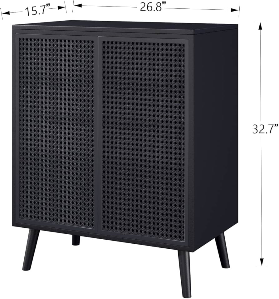 JZXSHD Buffet Cabinet, Metal Rattan Sideboard Buffet Cabinet Kitchen Storage Cabinet Accent Cabin... | Amazon (US)