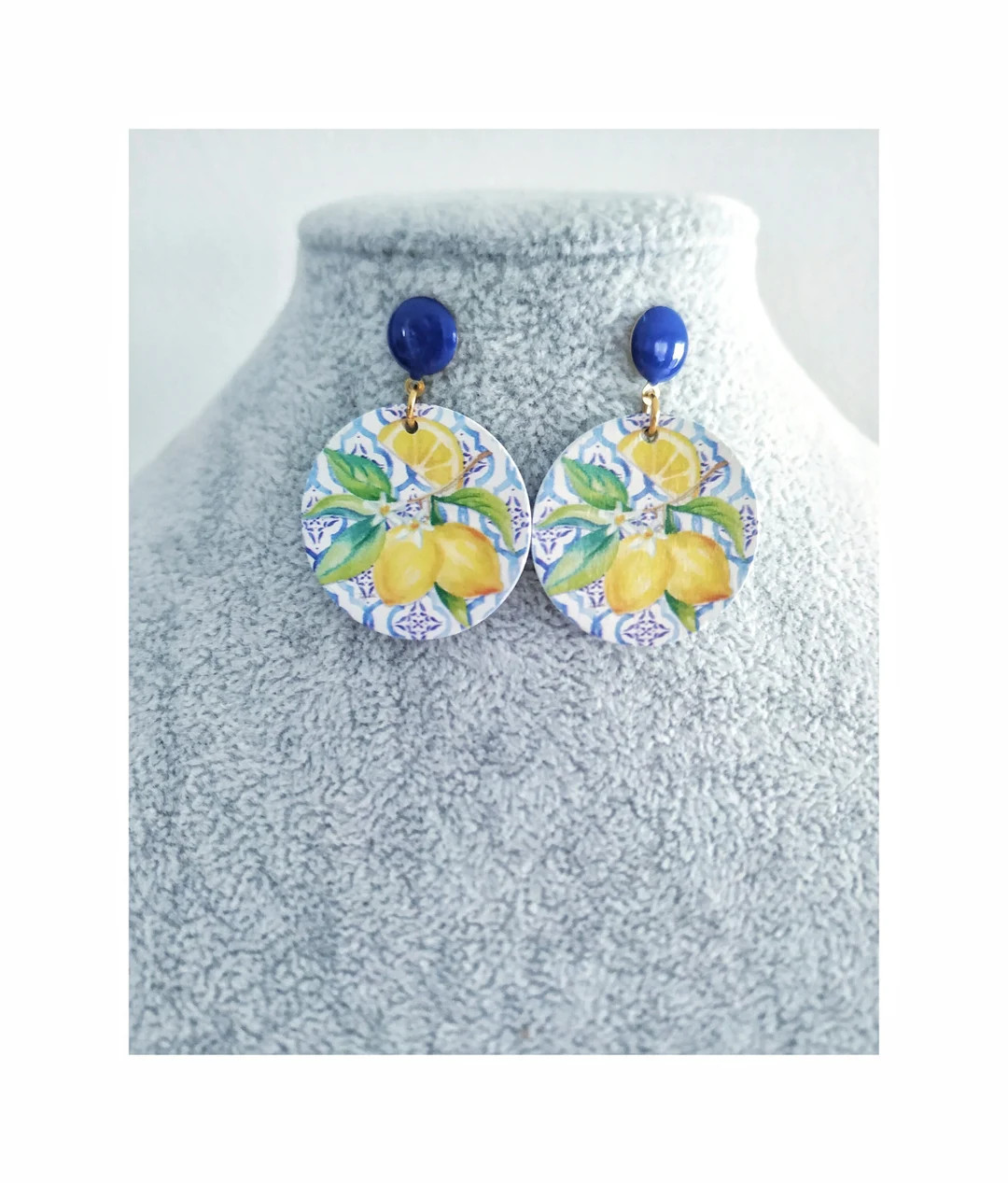 Majolica Italian Lemons Earrings - Etsy UK | Etsy (Global)