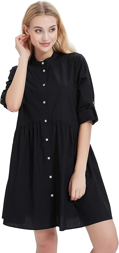 Basic Model Solid Summer Dresses for Women Casual T Shirt Dresses with Pockets | Amazon (US)