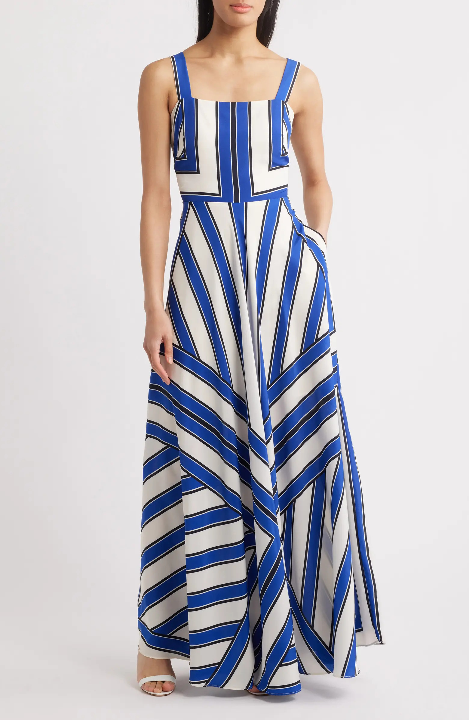 Stripe Scarf Sleeveless Maxi Dress | Nordstrom