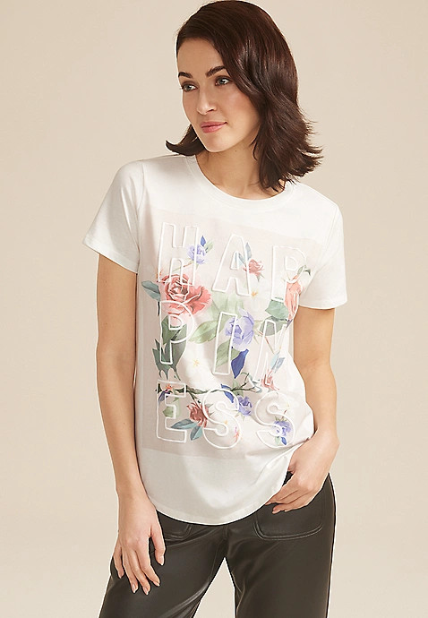 Floral Happiness Classic Fit Graphic Tee | Maurices