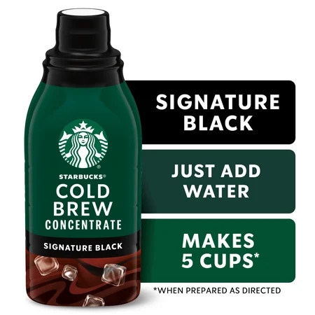 Starbucks Signature Black, Cold Brew Coffee Concentrate, Iced Coffee, 32 fl oz | Walmart (US)