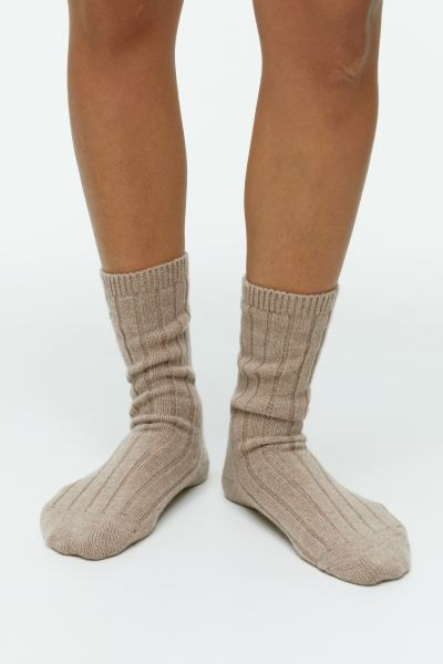 Recycled Cashmere Blend Socks - Grey - Ladies | H&M GB | H&M (UK, MY, IN, SG, PH, TW, HK)