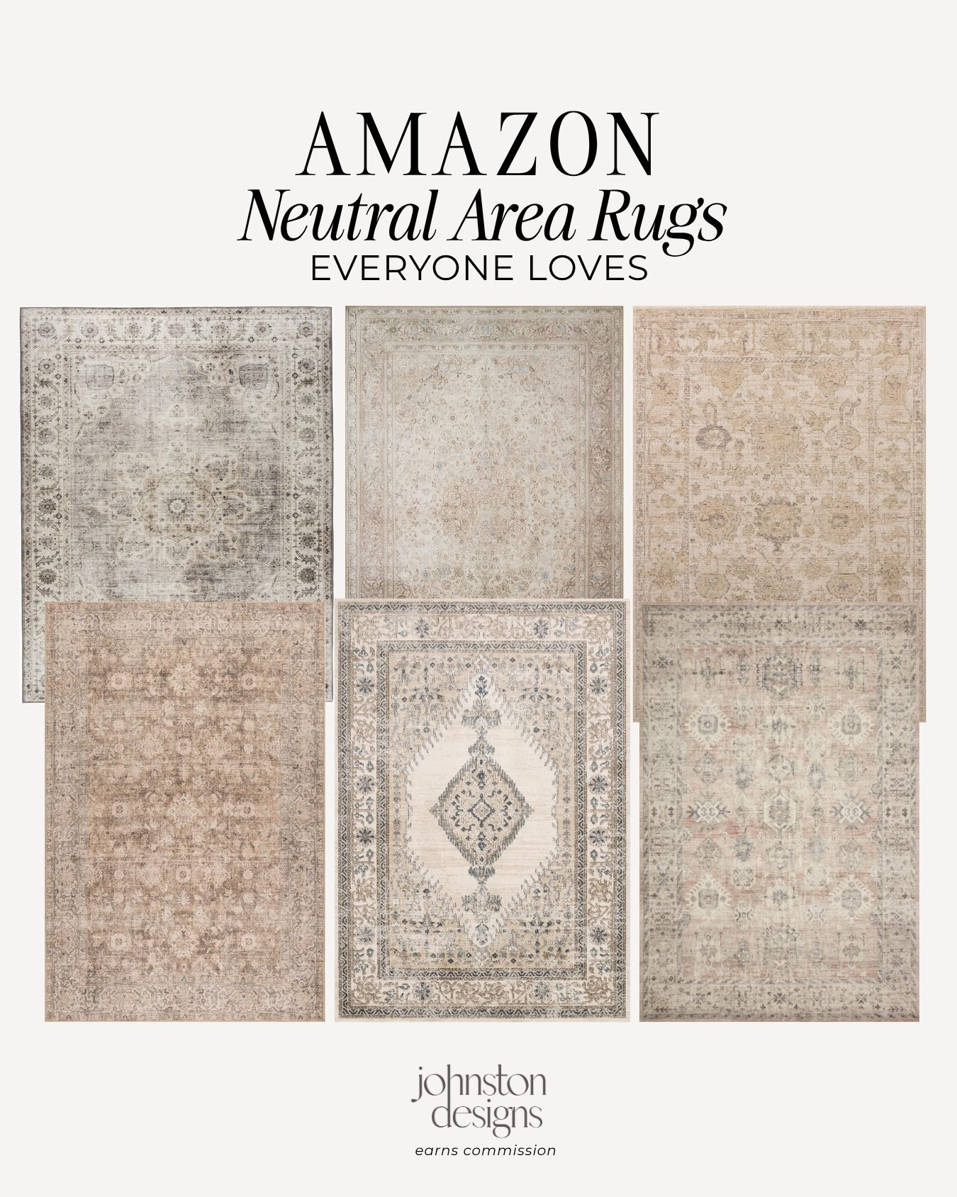 An easy way to pull a room together. 🤍 These neutral Amazon area rugs feature soft colors and vintage-inspired patterns that pair beautifully with cozy, collected spaces. So pretty for a living room refresh or layered under your bed!

Amazon area rugs, neutral rugs, vintage inspired rug, Loloi, living room rug, bedroom rug, beige rug, cream rug, muted patterned rug, traditional home decor, transitional decor, cozy home, neutral home inspiration

#amazonhome #arearugs #neutraldecor #livingroominspo #bedroomdecor #vintagestyle #traditionaldecor #transitionalhome #cozyinteriors 

 #LTKHome