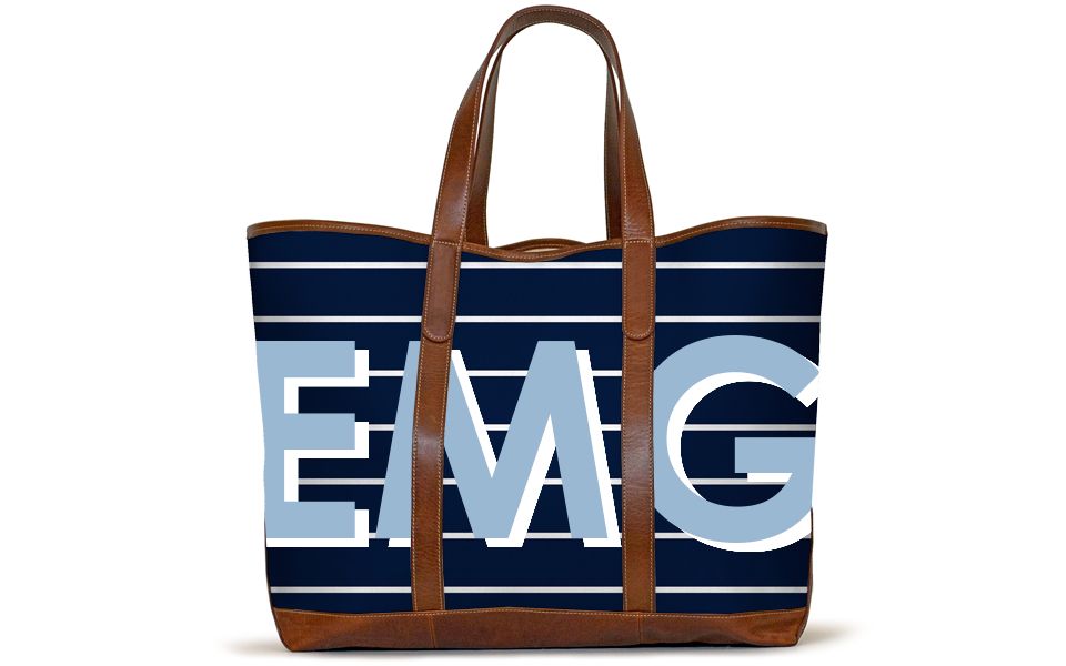 St. Charles Yacht Tote - Monogram Stripe | Barrington Gifts