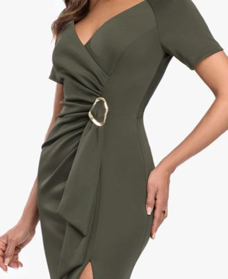 XSCAPE Women's Short-Sleeve V-Neck Ball Gown - Macy's | Macy's