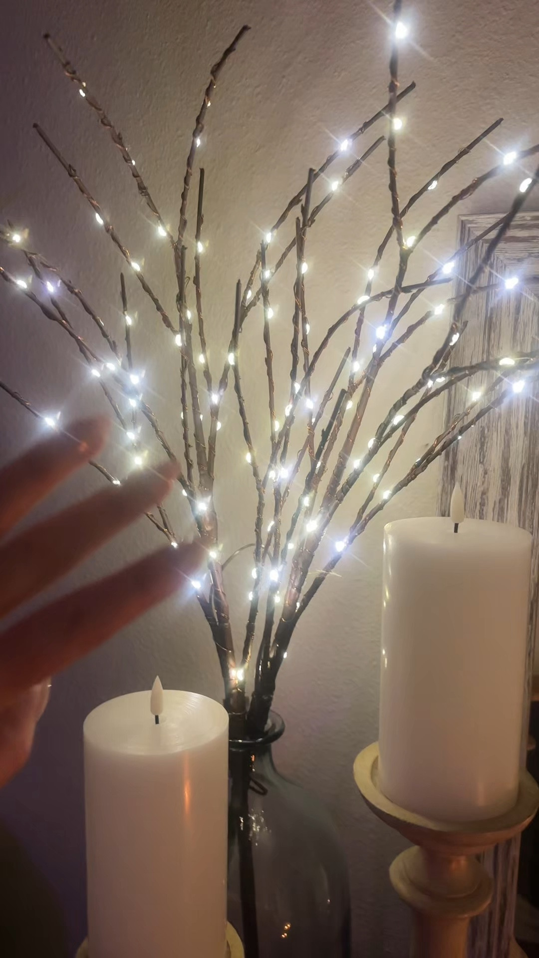 Battery powered branch lights with a timer. Love love love these lights and the ambiance they give 

#LTKFindsUnder50 #LTKHome