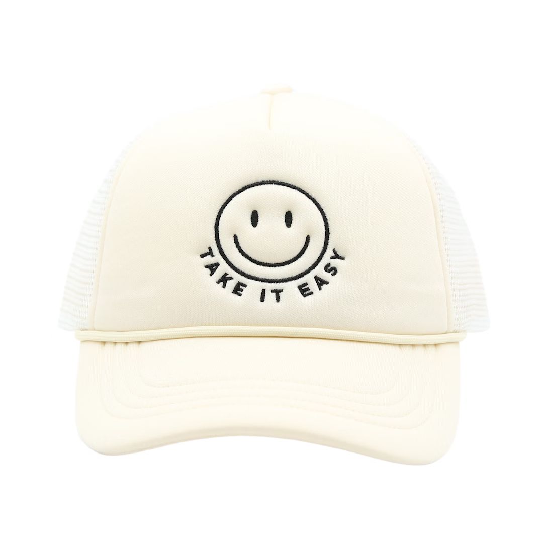 Take It Easy - Smiley Face Hat - Adjustable Women Baseball Cap Snapback Trendy Outdoor Hat Mom Ha... | Etsy (US)
