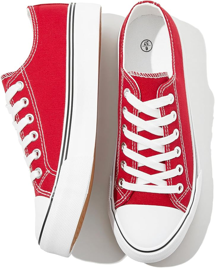 FRACORA Womens White Canvas Sneakers Low Top Canvas Shoes for Men Fashion Unisex Sneakers | Amazon (US)