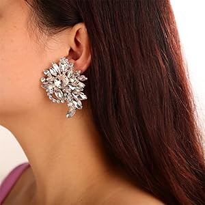 Sither Rhinestone Earrings for Women Large Dangling Crystal Earrings Jewelry for Prom Party Hallo... | Amazon (US)