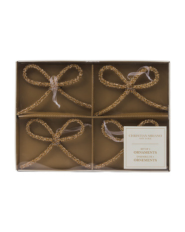 4pk Bow Ornaments | Marshalls