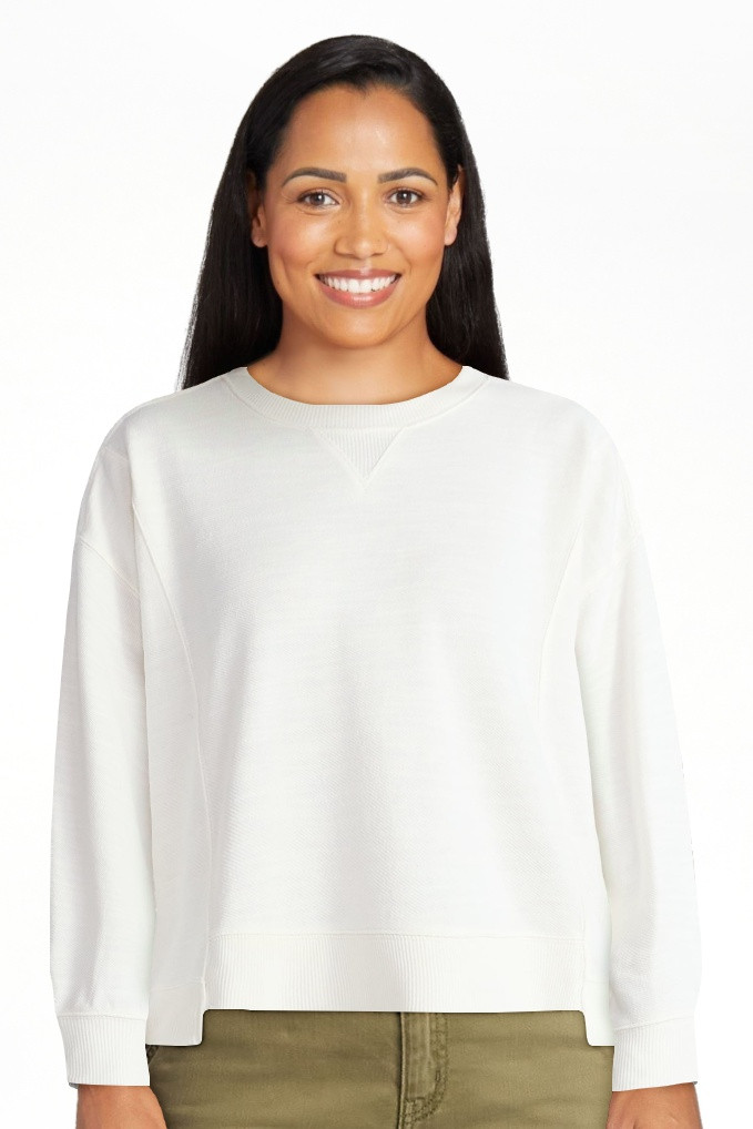 Time and Tru Women’s Ribbed Panel Sweatshirt with Long Sleeves, Sizes XS-XXXL | Walmart (US)