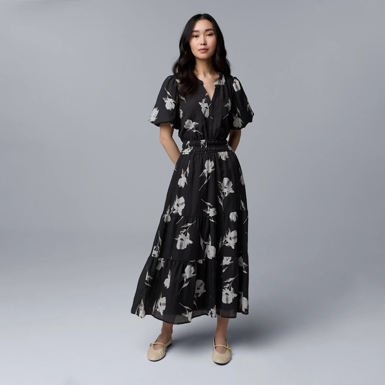 Women's Simply Vera Vera Wang Short Sleeve Maxi Dress | Kohl's
