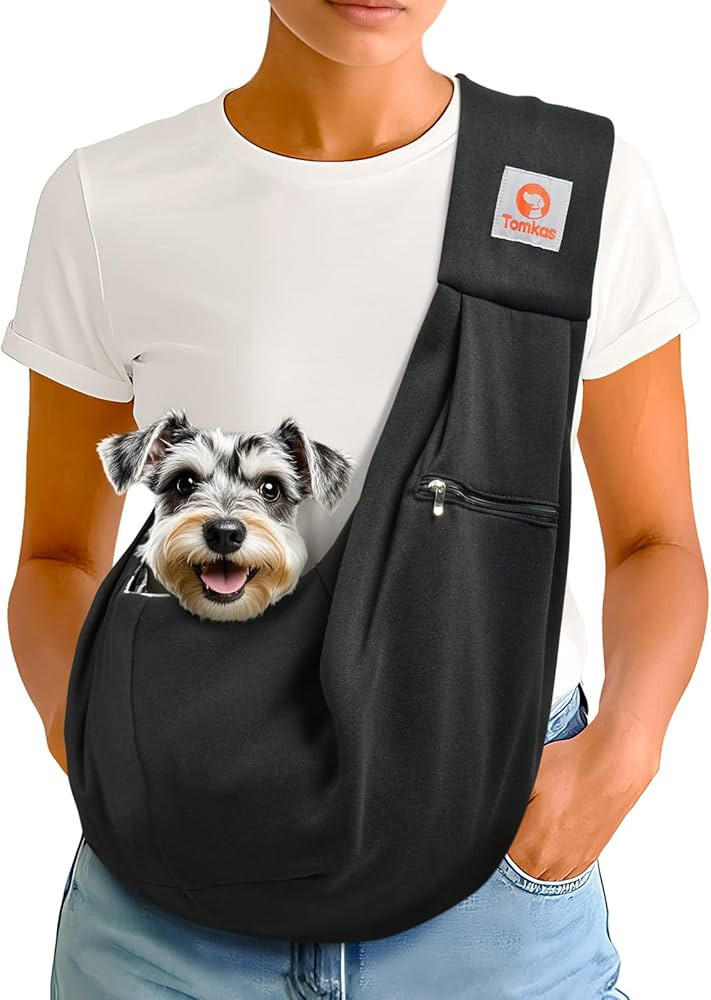 Tomkas Small Dog Sling Carrier - Zipper Pocket & Classic Strap - for 3-10 lbs Pets(Black) | Amazon (CA)