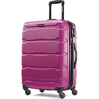 Samsonite Omni PC Hardside Expandable Luggage with Spinner Wheels, Checked-Medium 24-Inch, Radian... | Amazon (US)