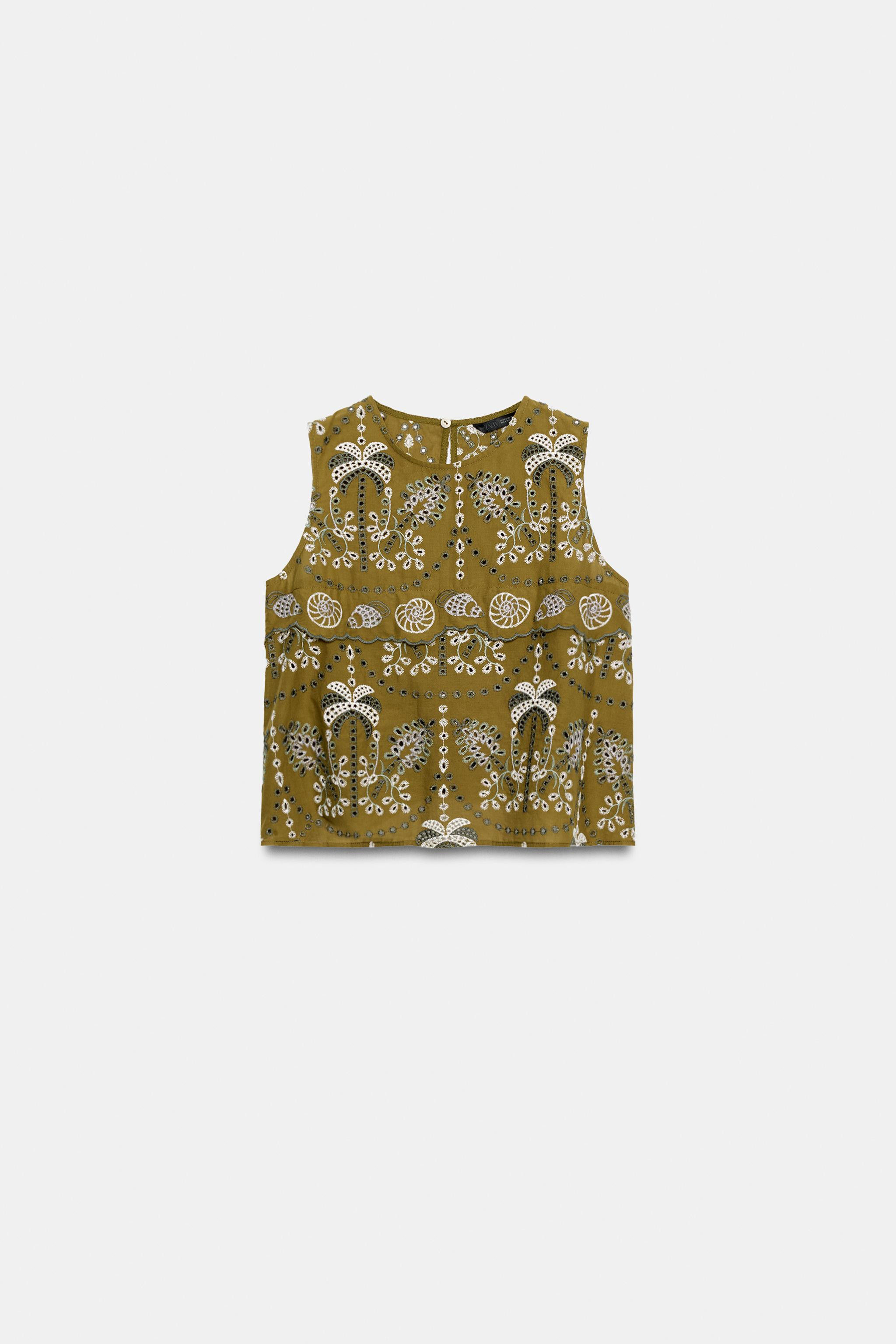 EYELET EMBROIDERED TOP | Zara US