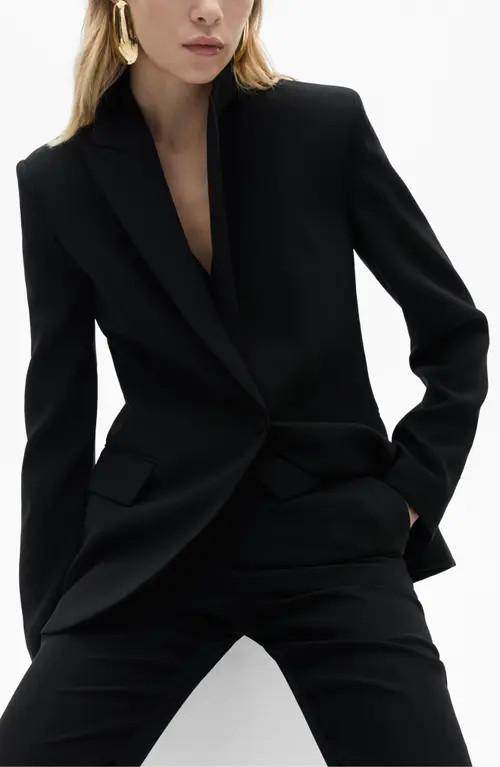 MANGO Structured Suit Jacket in Black at Nordstrom, Size Xx-Small | Nordstrom