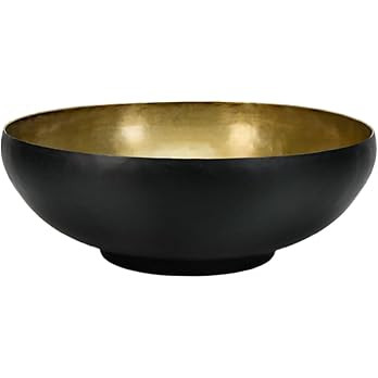 Serene Spaces Living Dual-Tone Black & Gold Aluminum Bowl with Brass Look, Elegant Décor for Fru... | Amazon (US)