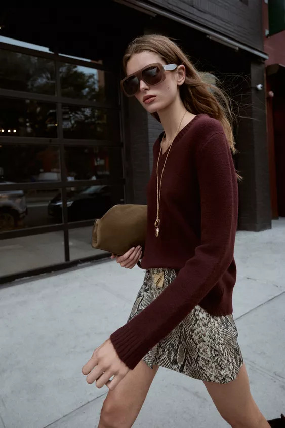 ASYMMETRICAL CULOTTE SKIRT WITH APPLIQUE | Zara US