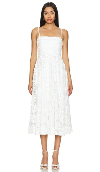 Geno Midi Dress in White | Revolve Clothing (Global)