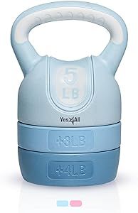 Yes4All Contoured Adjustable/Neoprene Coated Strength Training Kettlebells Color Weights 5-50lbs | Amazon (US)