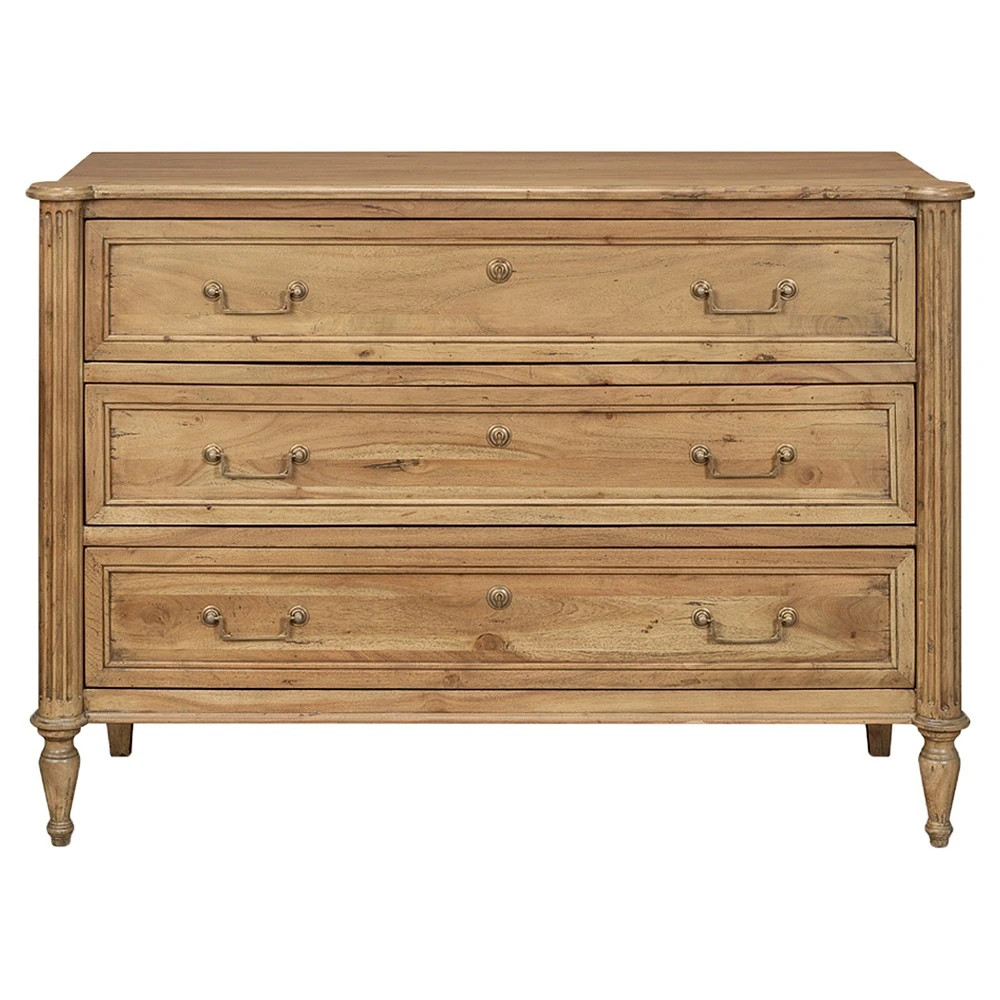 Harriet French Country Brown Wood Chest Dresser | Kathy Kuo Home