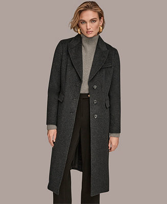 Women's Single-Breasted Stitch Trimmed Coat | Macy's