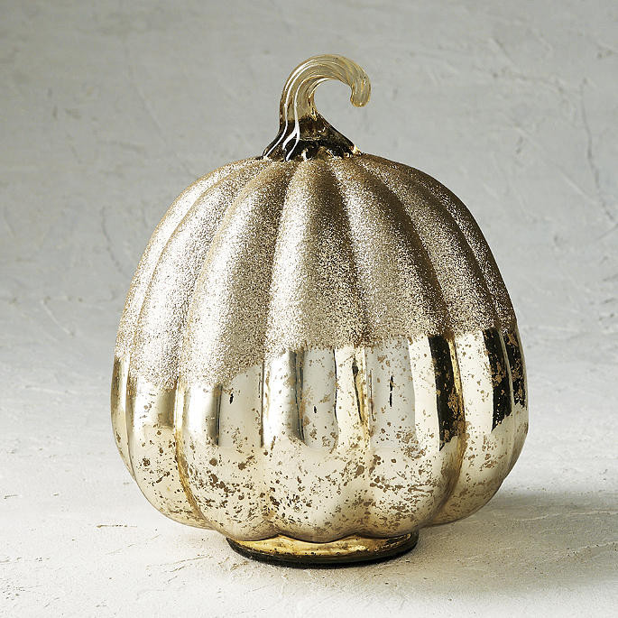 Antique Gold Glitter Top Pumpkin | Frontgate | Frontgate