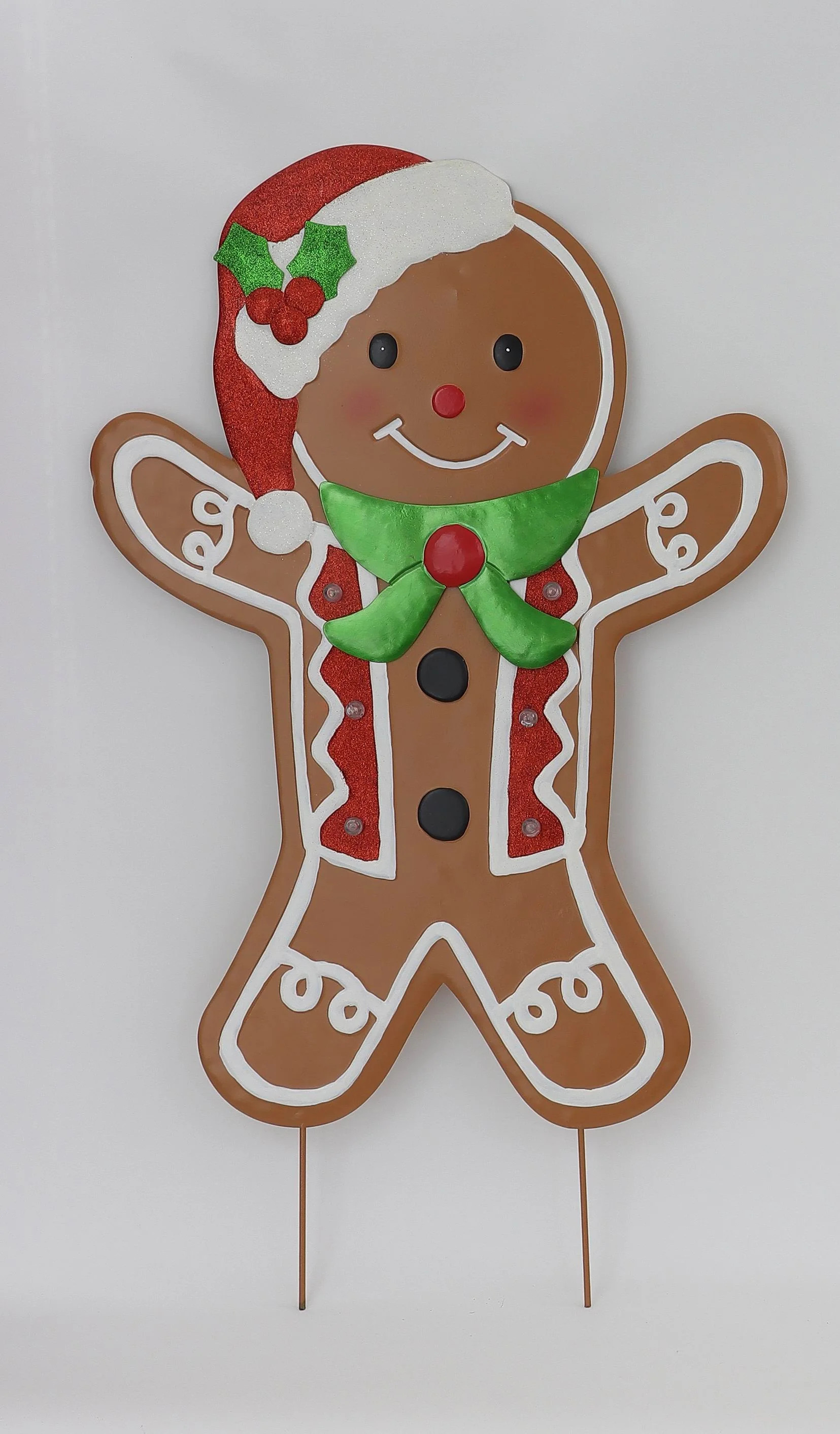 LED Lighted Gingerbread Boy Yard Stake Indoor/Outdoor Christmas Decoration, 36 in, by Holiday Tim... | Walmart (US)