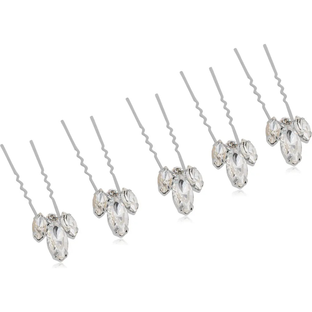 Brides & Hairpins Heo Set of 5 Hair Pins (Nordstrom Exclusive) in Silver at Nordstrom | Nordstrom