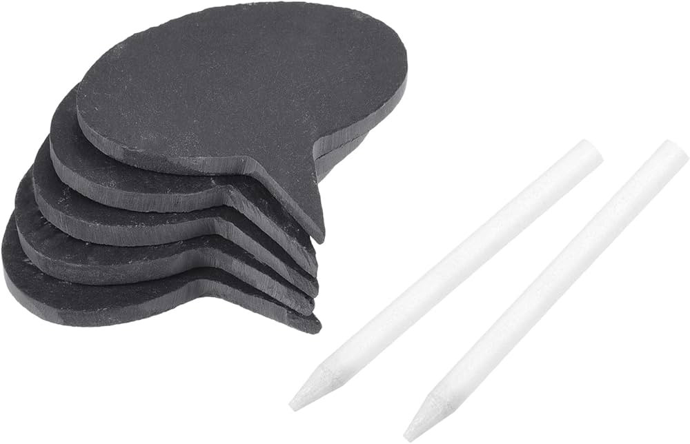 PATIKIL Plant Labels with Pen, 5Pcs Slate Oval Shape Marker Tags for Outdoor Indoor Garden | Amazon (US)